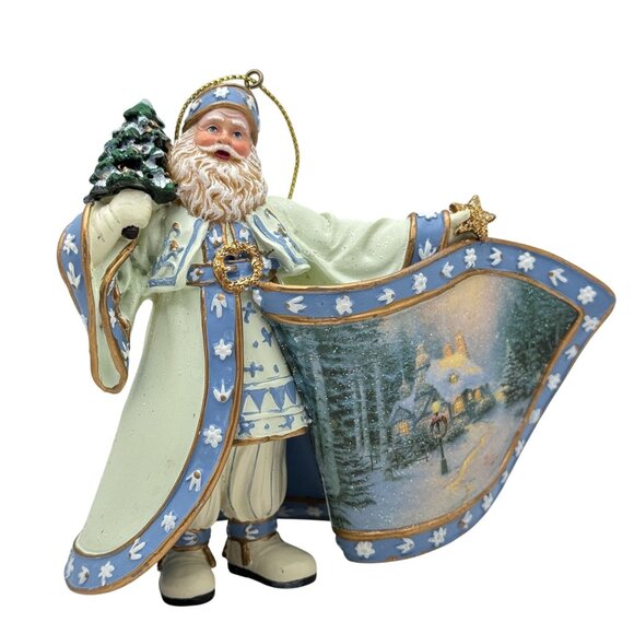 Thomas Kinkade Other - Vtg Thomas Kinkade Frosty Christmas Eve Santa Ornament Old World Santas 2003